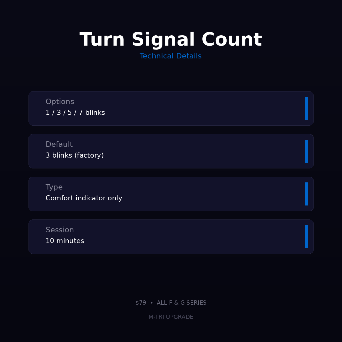 BMW Turn Signal Count Coding - One-Tap Blink Adjustment