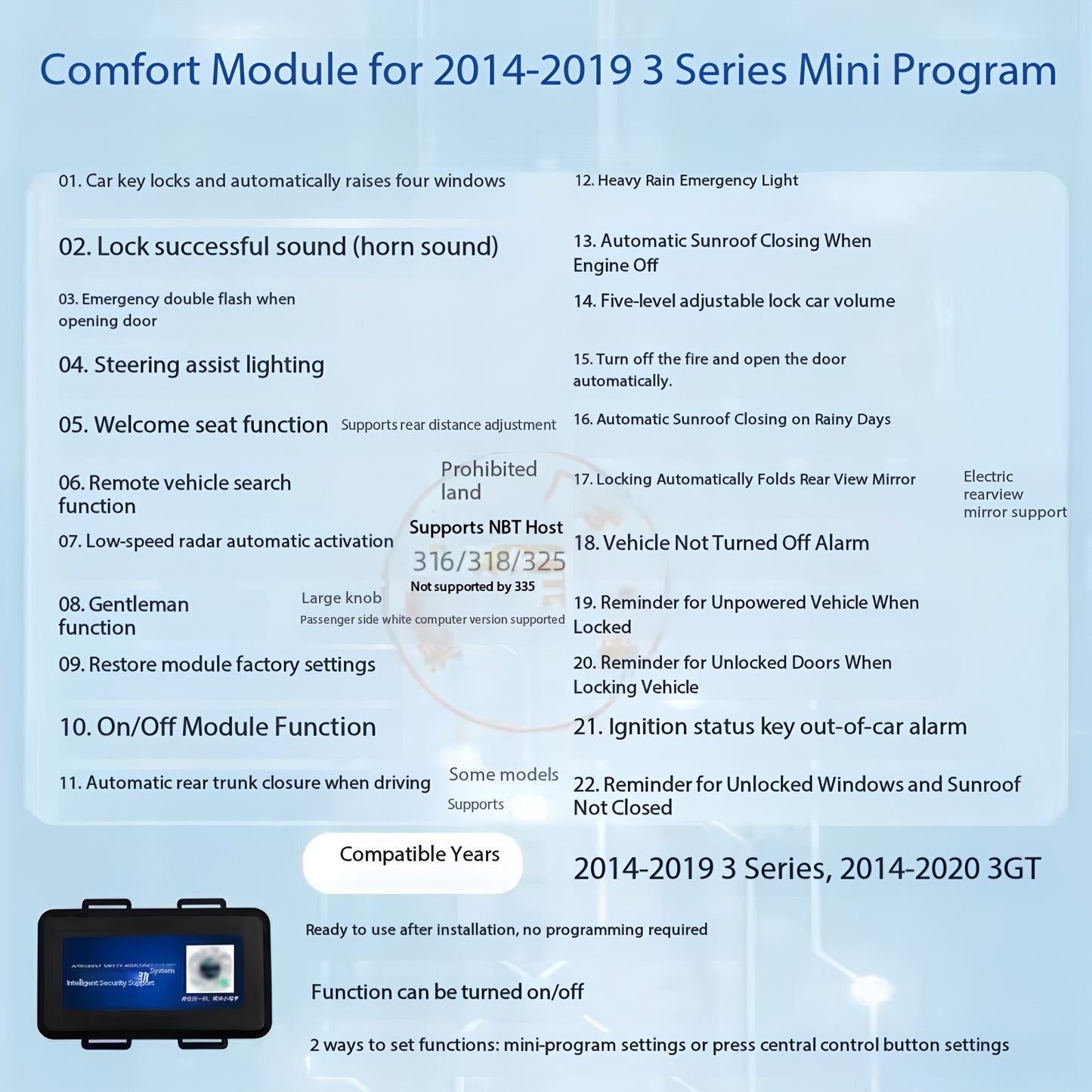 BMW 3 Series Comfort Module - compatibility reference