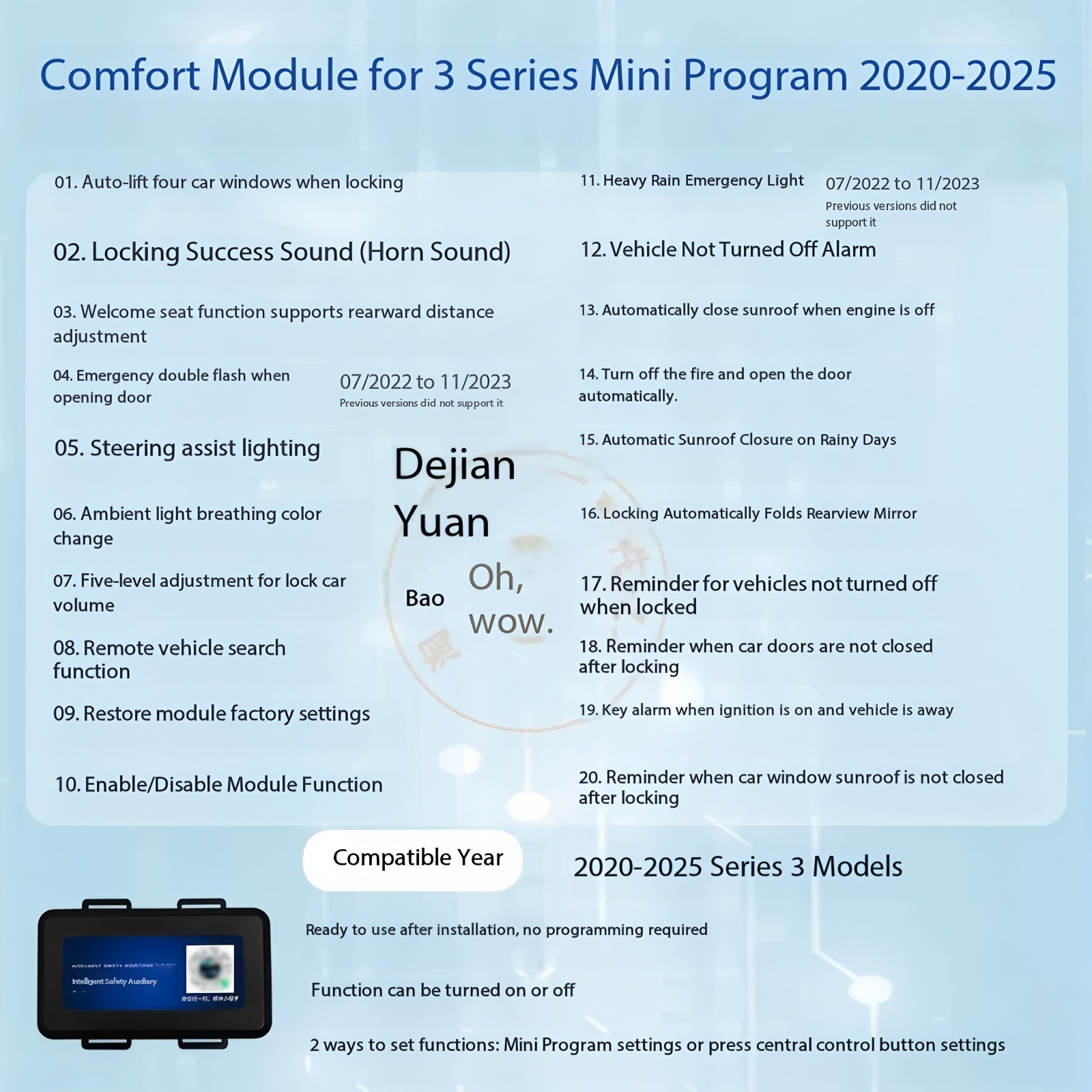 BMW Smart Comfort Module — i Series Electric