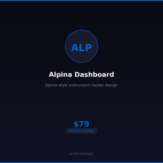 BMW Alpina Instrument Cluster Coding - Alpina Dashboard Style