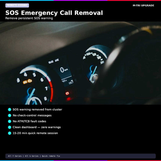 BMW SOS Emergency Call System Removal - Remote Coding