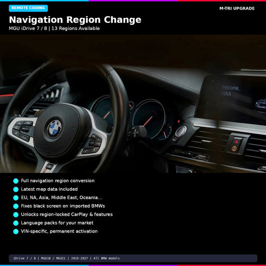 BMW Navigation Region Change - MGU iDrive 7 / 8 (All Regions)