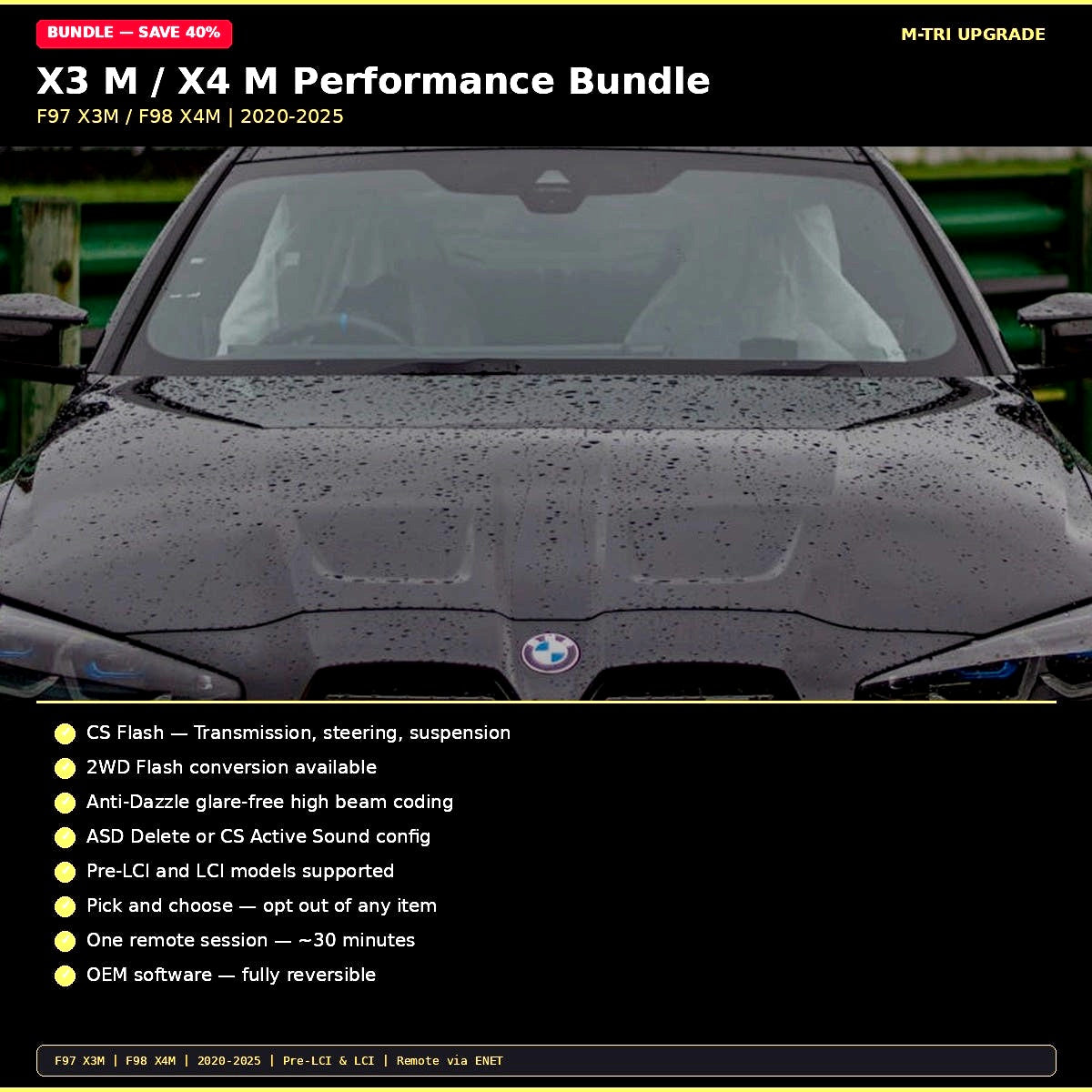 BMW X3 M / X4 M Performance Bundle - CS Flash + 2WD + Anti-Dazzle + ASD (F97/F98)