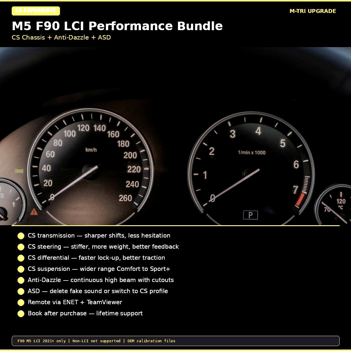 BMW M5 F90 LCI Performance Bundle - CS Flash + Anti-Dazzle + ASD