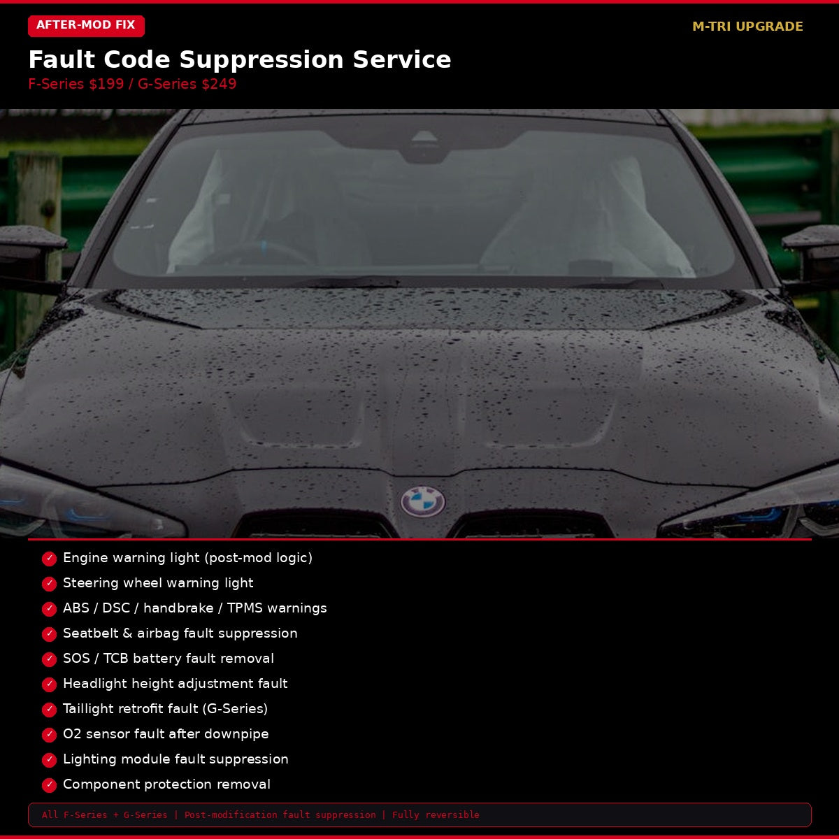 BMW Fault Code Suppression Service - Post-Modification Warning Light Removal