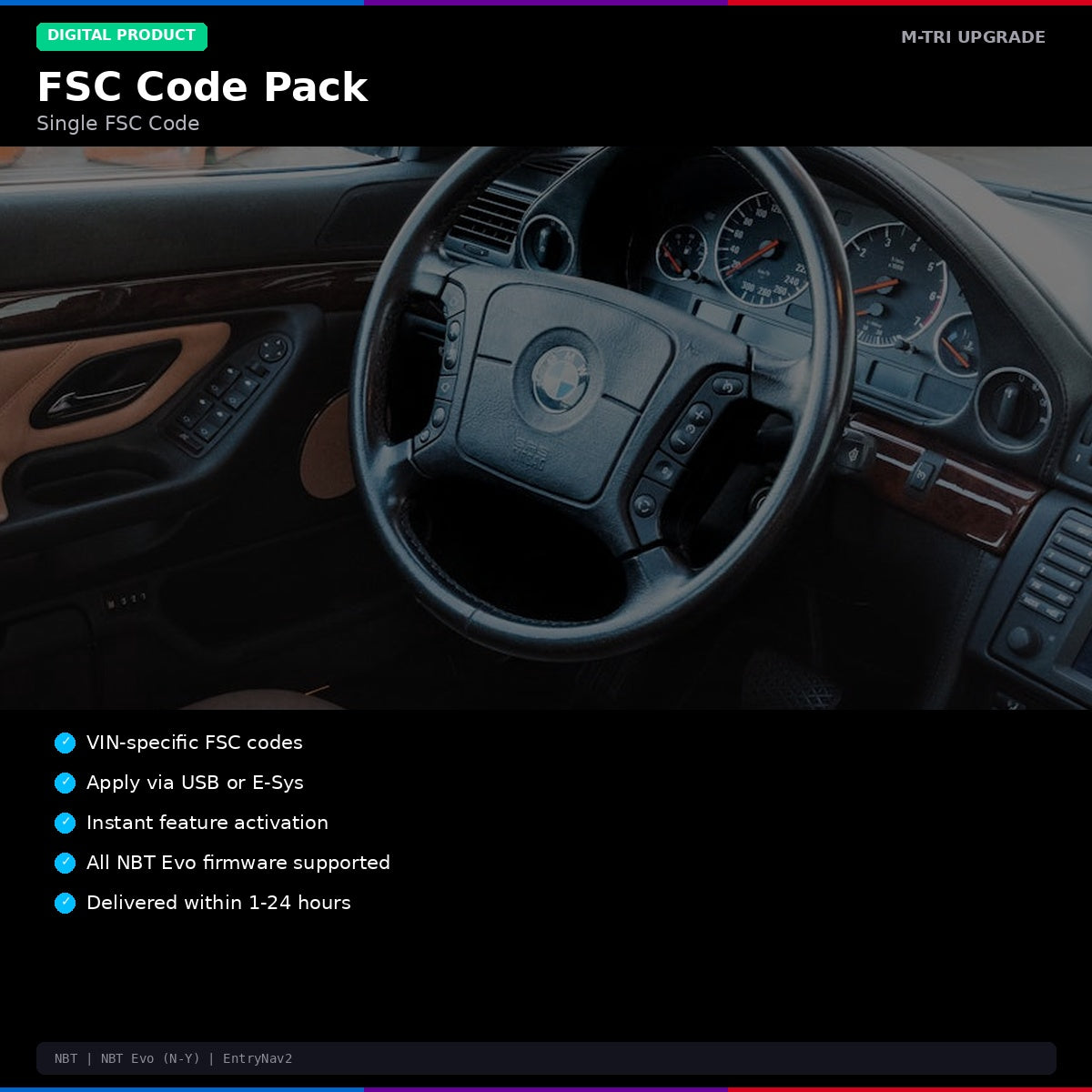 BMW NBT / NBT Evo FSC Code Pack - Navigation, CarPlay, and More