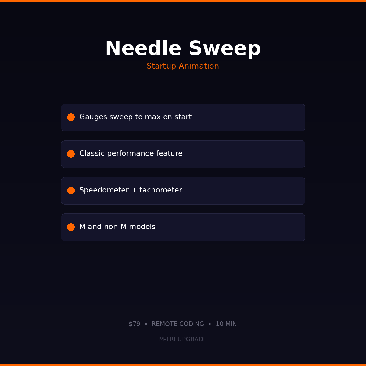 BMW Needle Sweep Animation Coding - Startup Gauge Sweep