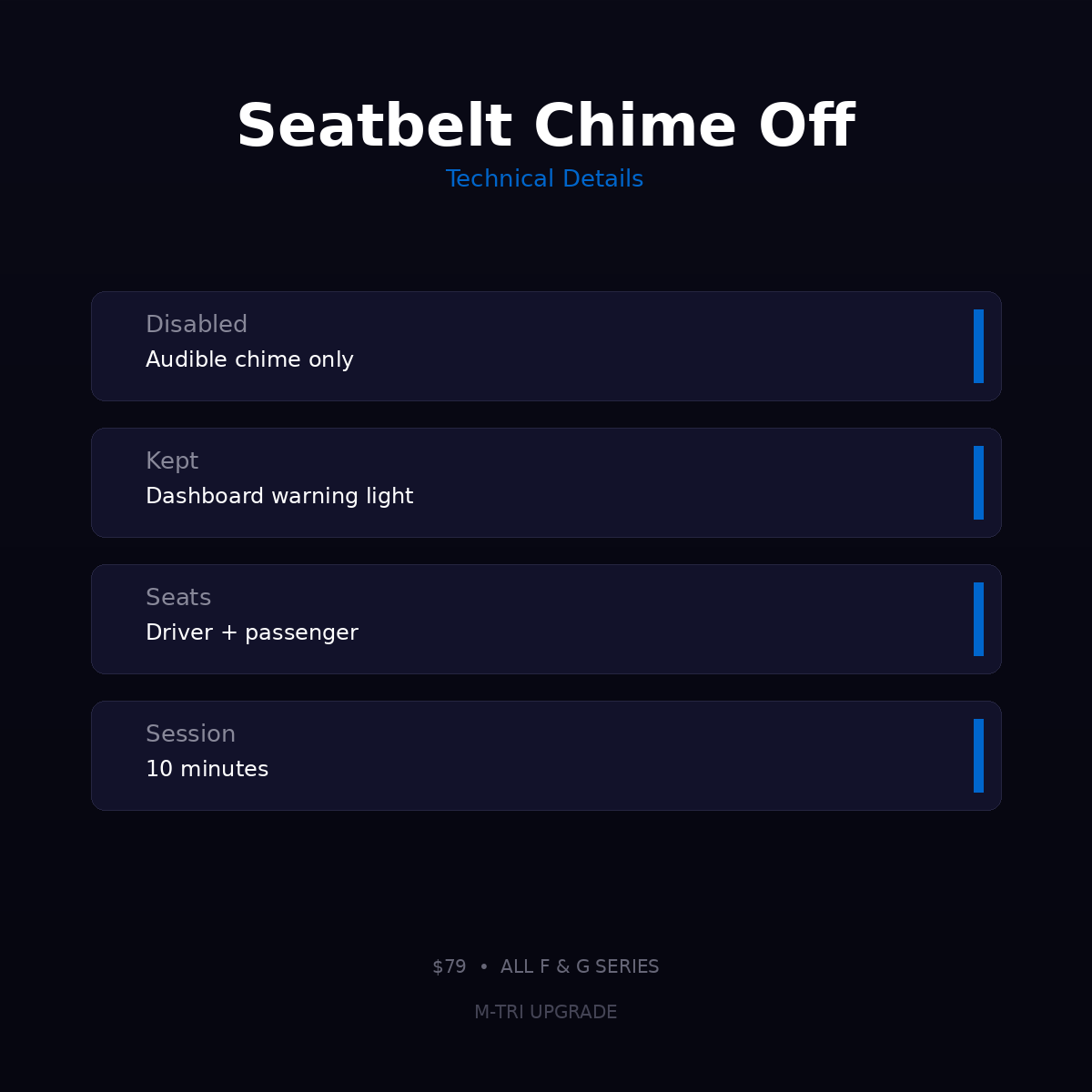 BMW Seatbelt Chime Disable Coding - Remove Seatbelt Warning