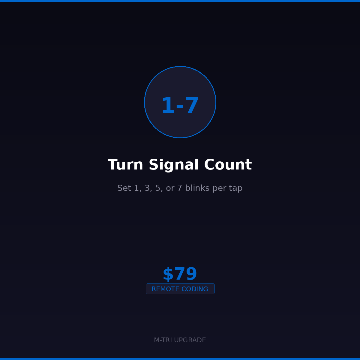 BMW Turn Signal Count Coding - One-Tap Blink Adjustment