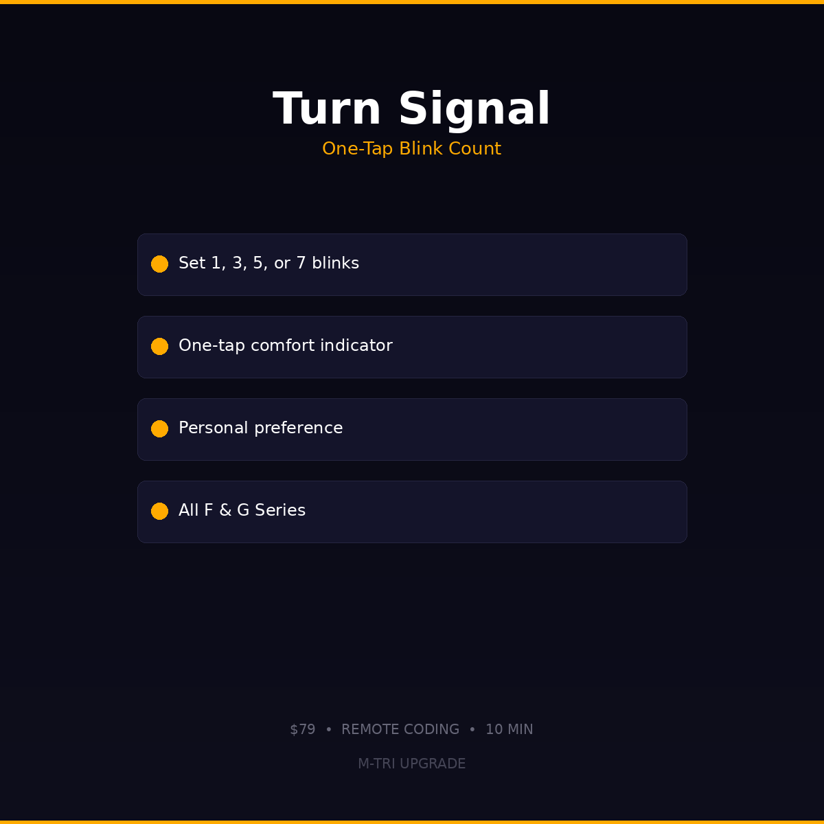 BMW Turn Signal Count Coding - One-Tap Blink Adjustment