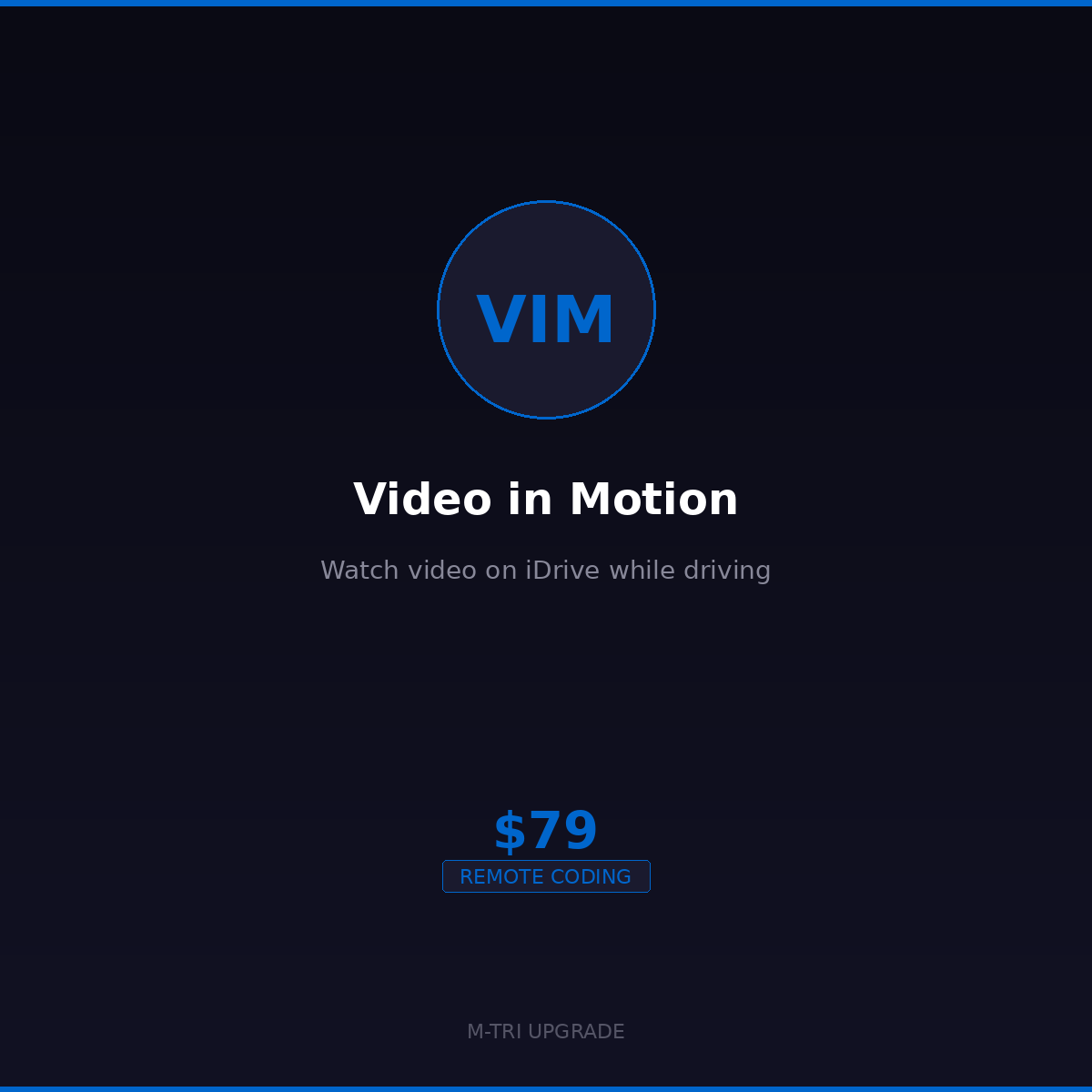 BMW Video in Motion (VIM) Coding - Watch Video While Driving
