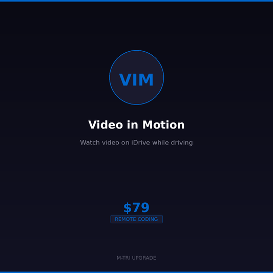BMW Video in Motion (VIM) Coding - Watch Video While Driving