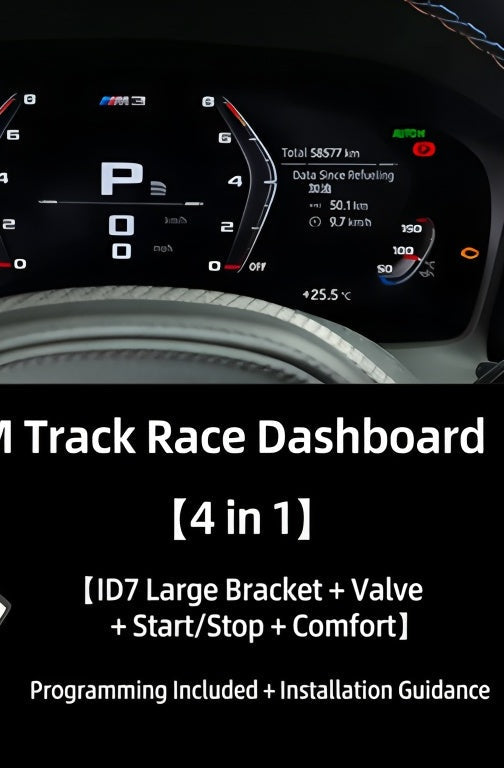 BMW M Track Instrument Cluster Activation - 4-in-1 bundle (ID7 large bracket, valve, start/stop, comfort)