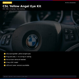 BMW CSL Yellow Angel Eye DRL Module Kit M3 / M4 / 4 Series - MTri Upgrade BMW Remote Coding Service