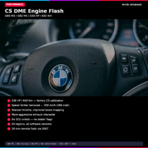 BMW CS DME Engine Flash G80 M3 / G82 M4 (530 HP) - MTri Upgrade BMW Remote Coding Service
