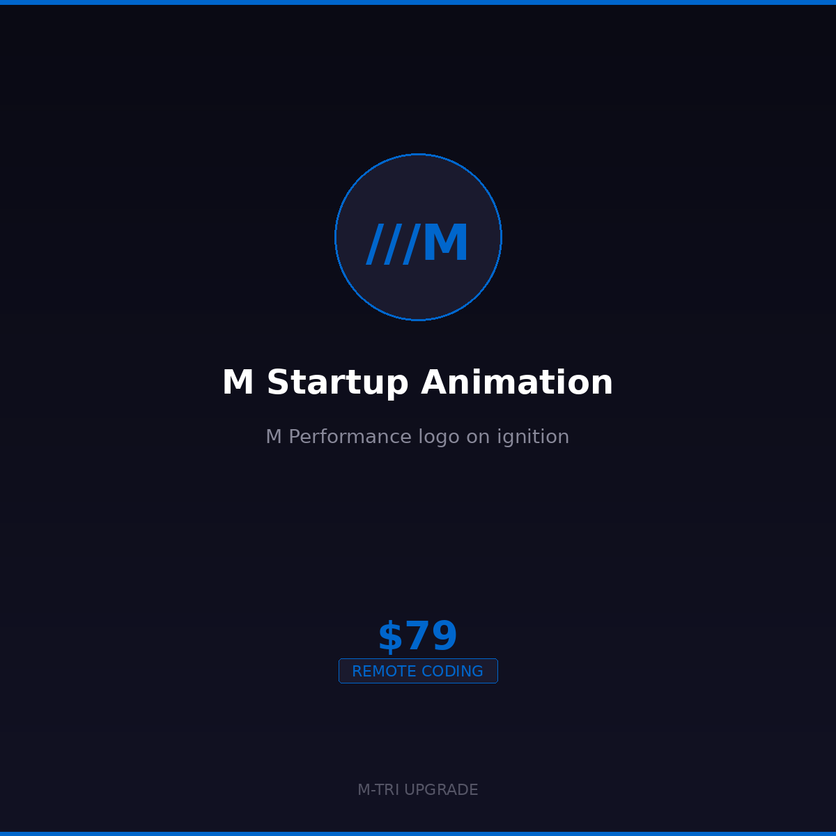 BMW M Startup Animation Logo Coding - Feature Details and Compatibility