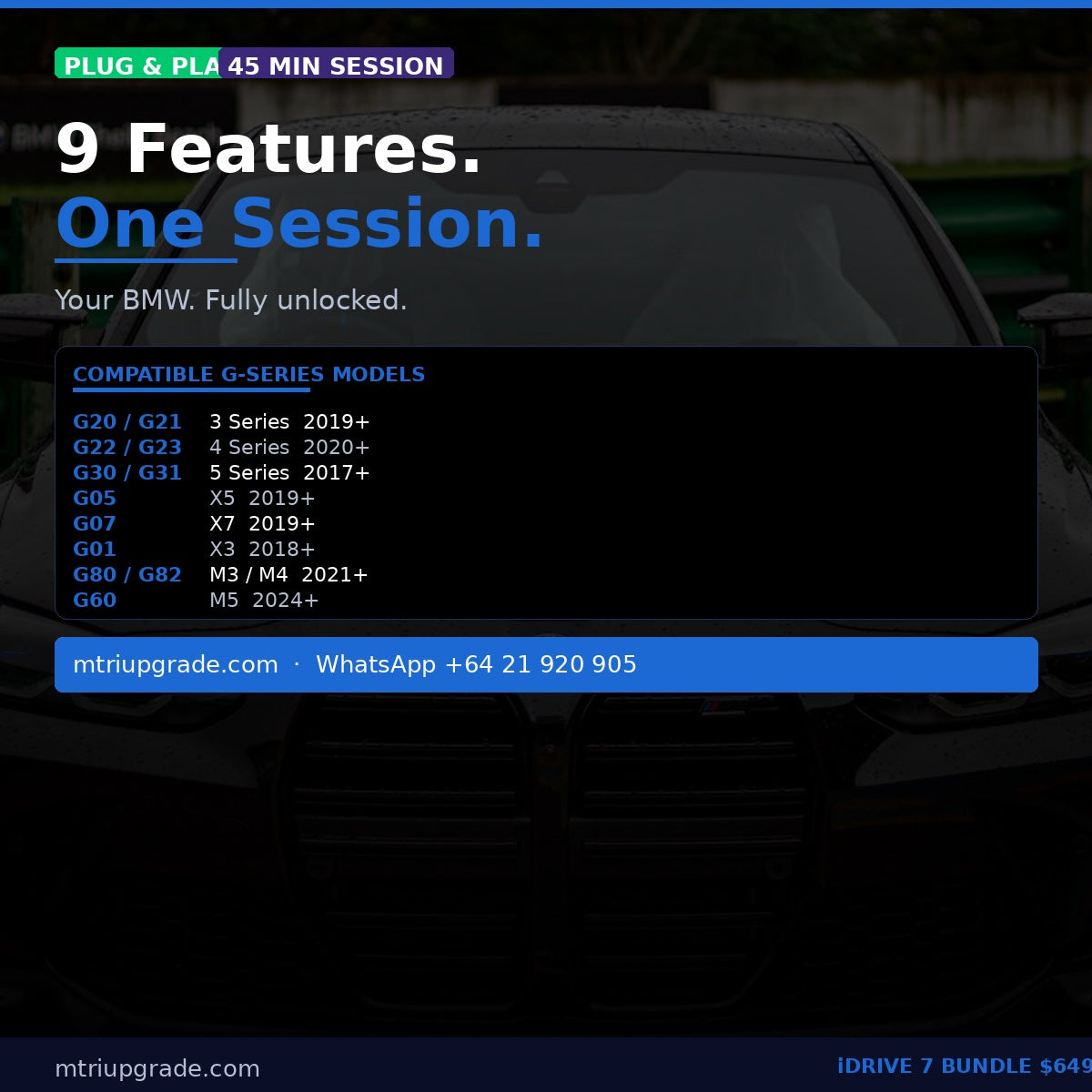 BMW G-Series compatibility chart