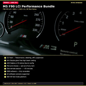 BMW M5 F90 LCI Performance Bundle CS Flash + Anti-Dazzle + ASD - MTri Upgrade BMW Remote Coding Service