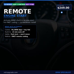 BMW Remote Start Activation - ENET remote coding service overview