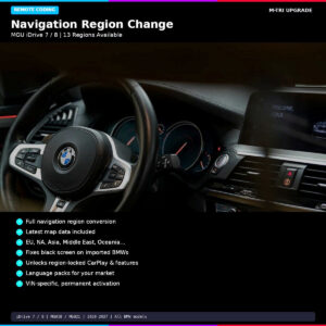 BMW Navigation Region Change MGU iDrive 7 (All Regions) - MTri Upgrade BMW Remote Coding Service