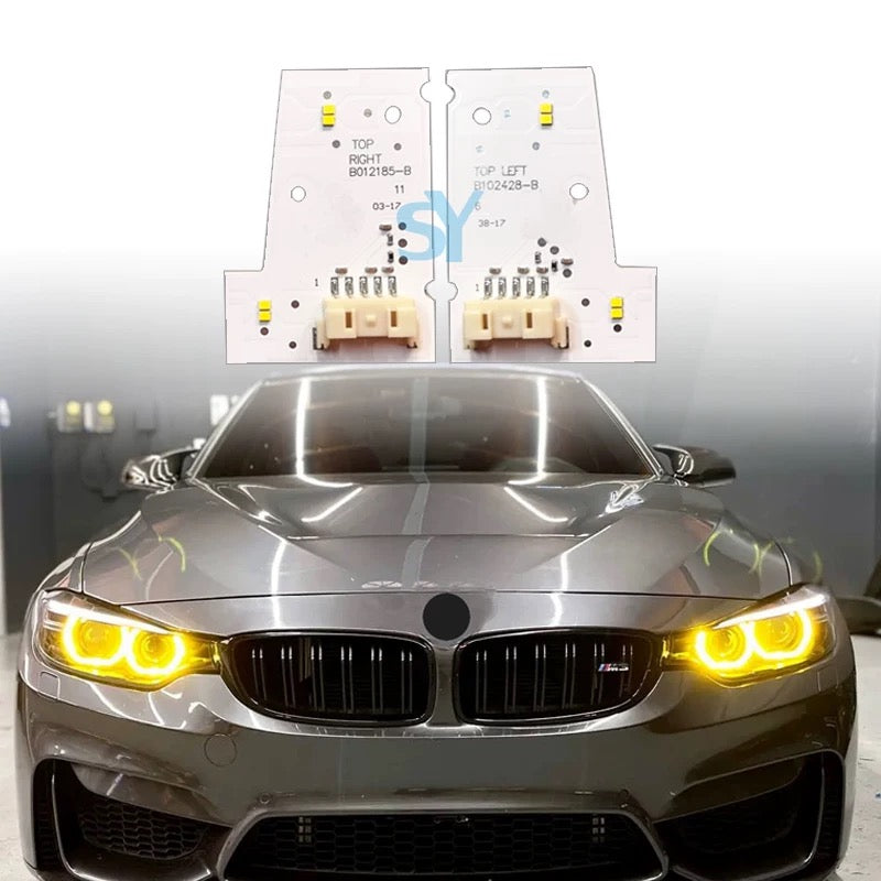 BMW M3 M4 F80 F82 GTS-Style Yellow DRL LED Modules (2014-2020) - close-up detail
